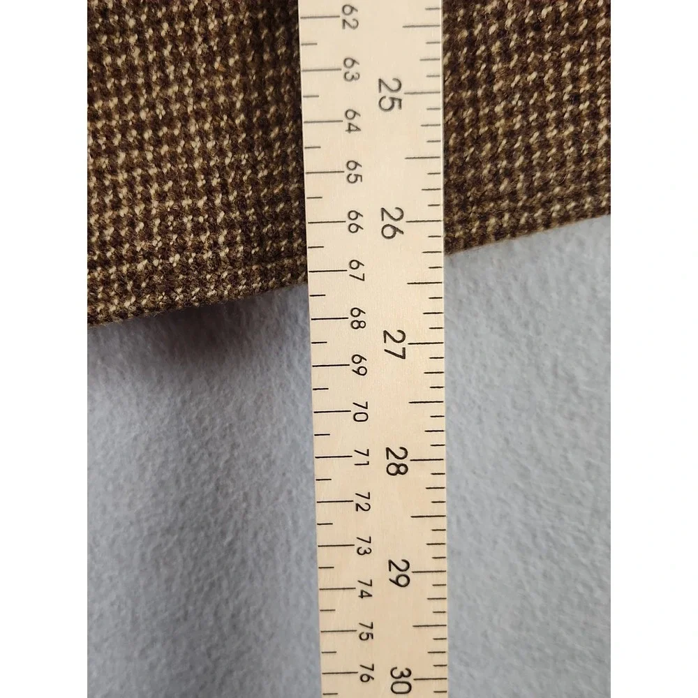 Lauren Ralph Lauren Size 12 Brown Lined Wool Full Zip Classic Jacket - Picture 4 of 7